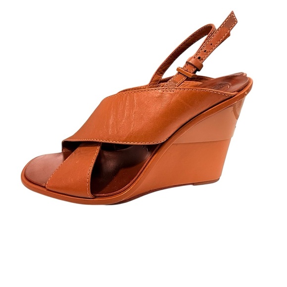 Tory Burch Gabriella wedge leather sandals size 8.5 - Picture 2 of 9